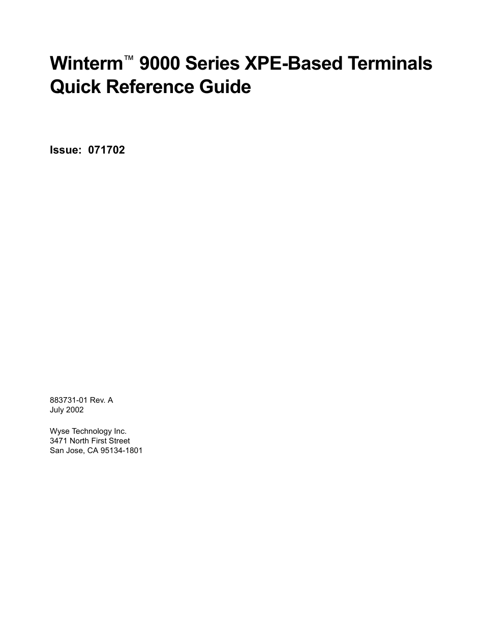 Winterm | Wyse Technology WintermTM 9000 User Manual | Page 3 / 62