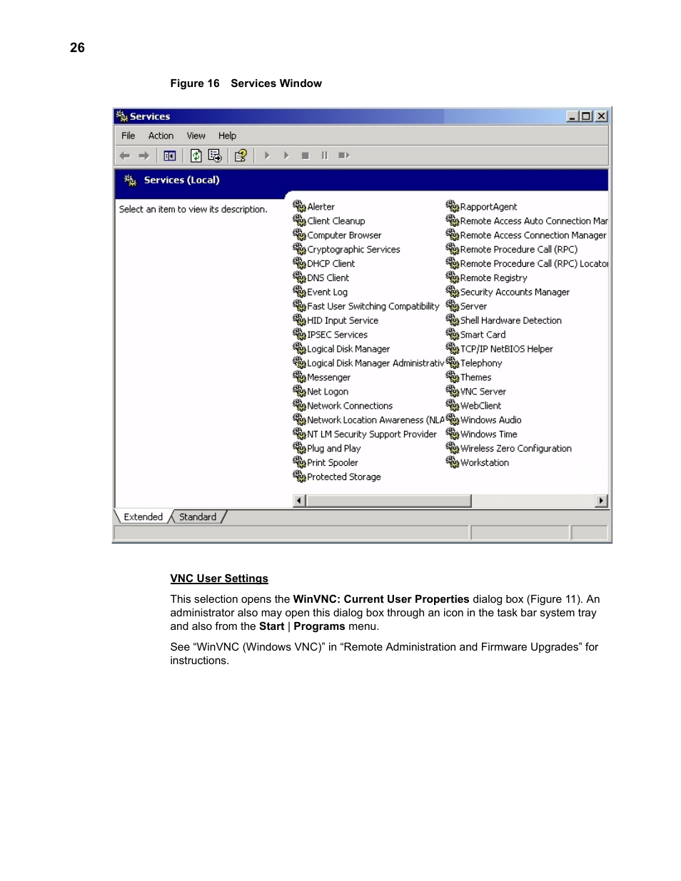 Services window | Wyse Technology WintermTM 9000 User Manual | Page 46 / 62