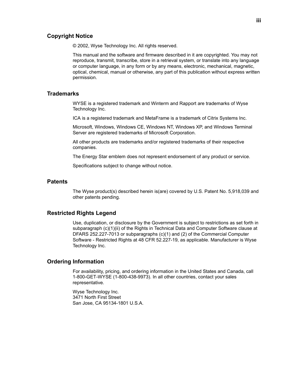 Regulatory notices | Wyse Technology WintermTM 9000 User Manual | Page 5 / 62