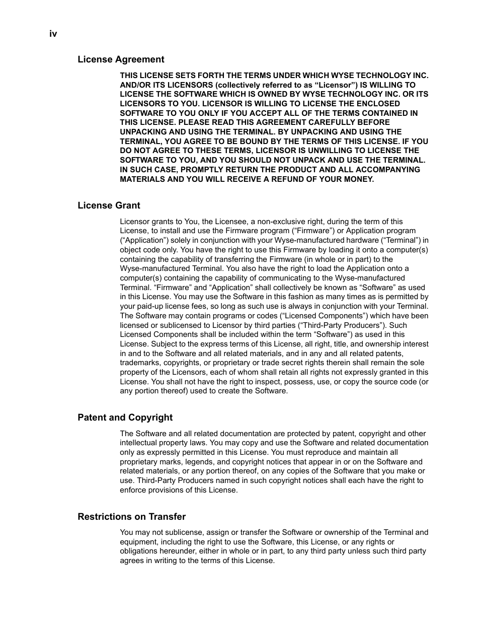 Wyse Technology WintermTM 9000 User Manual | Page 6 / 62