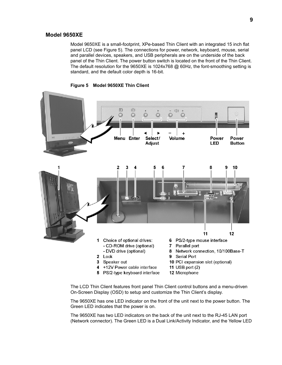 Model 9650xe, Model 9650xe 9, Model 9650xe thin client 9 | Wyse Technology TM 9000 Series User Manual | Page 21 / 74