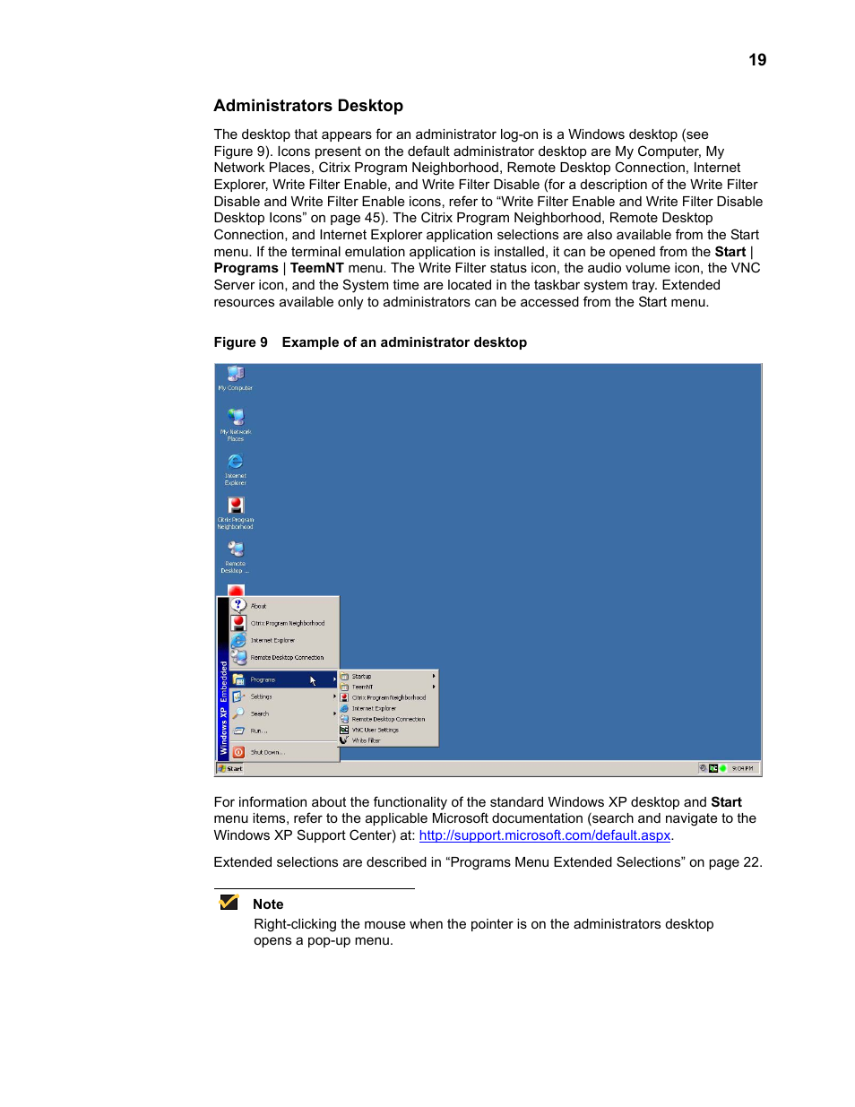 Administrators desktop, Example of an administrator desktop | Wyse Technology TM 9000 Series User Manual | Page 31 / 74