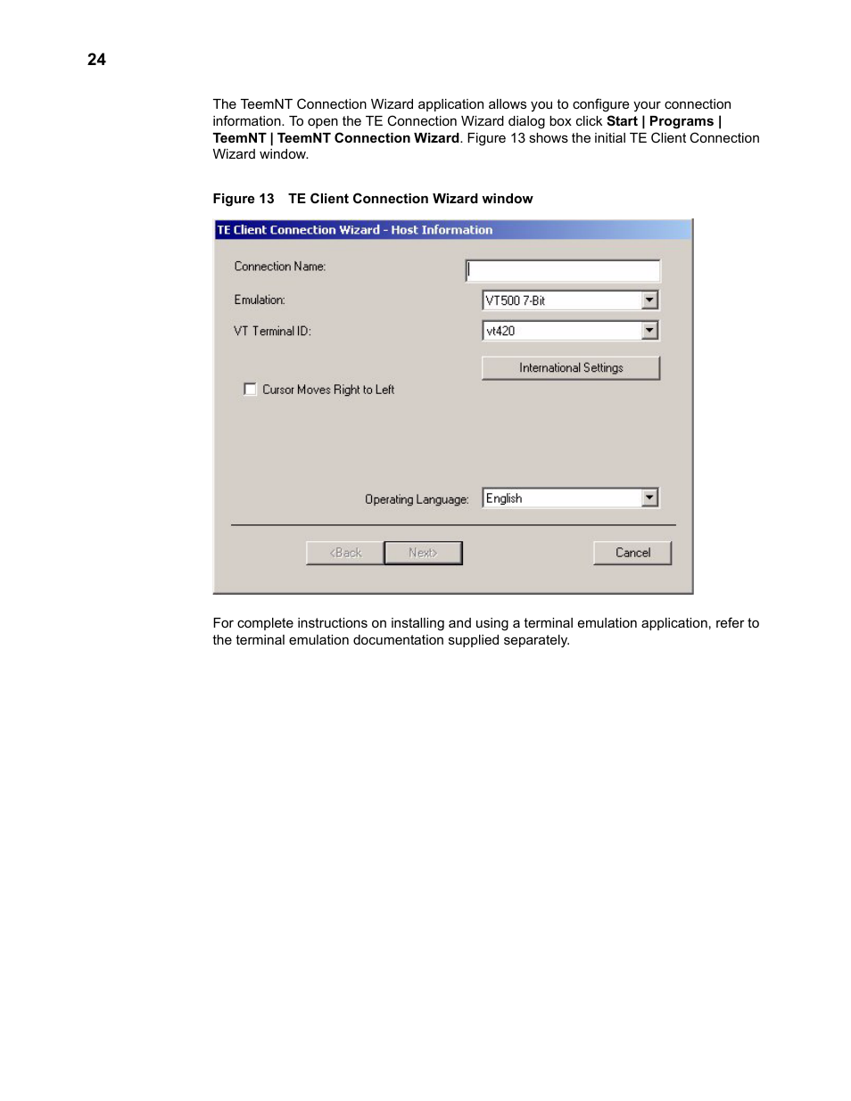 Te client connection wizard window | Wyse Technology TM 9000 Series User Manual | Page 36 / 74