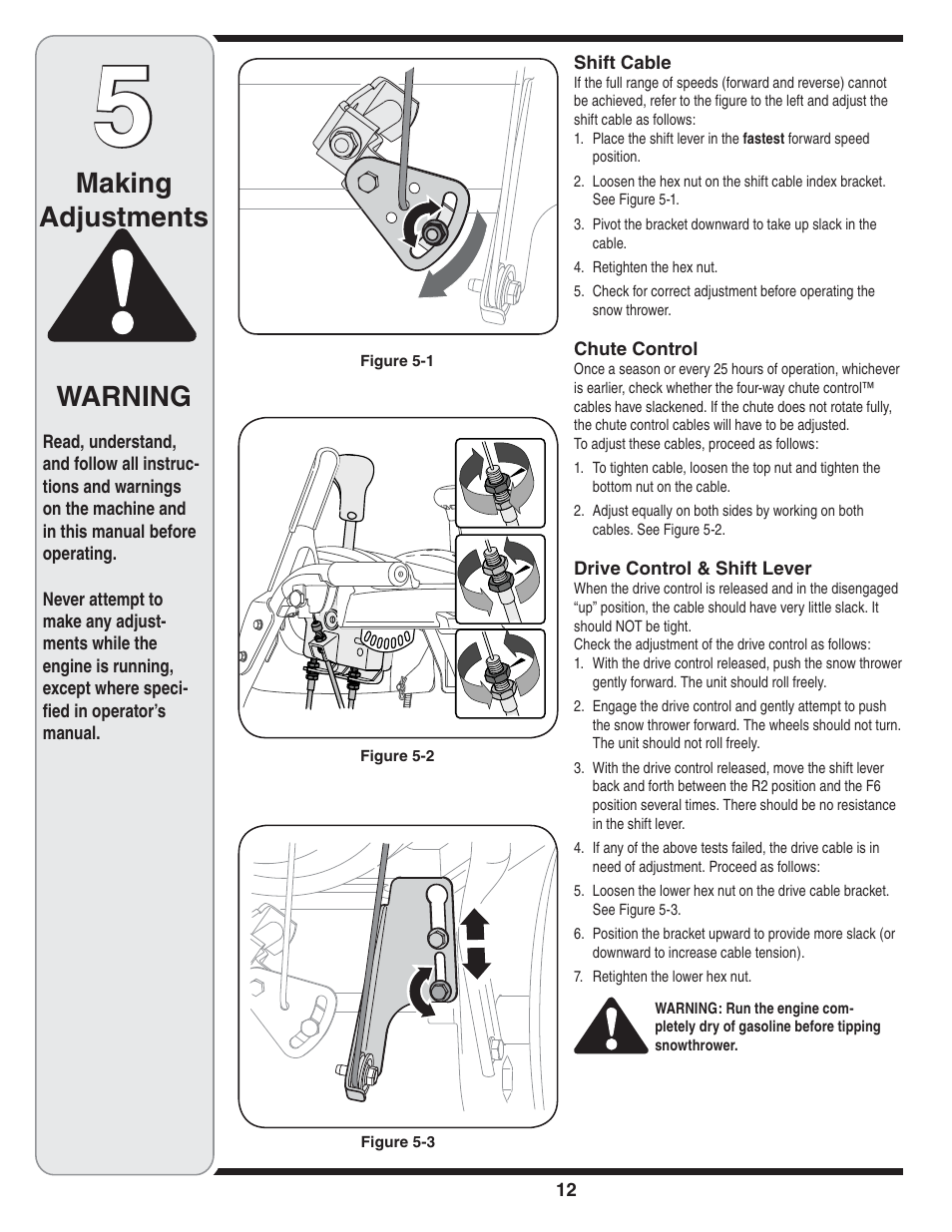 Making adjustments, Warning | White Outdoor 769-04211 User Manual | Page 12 / 48
