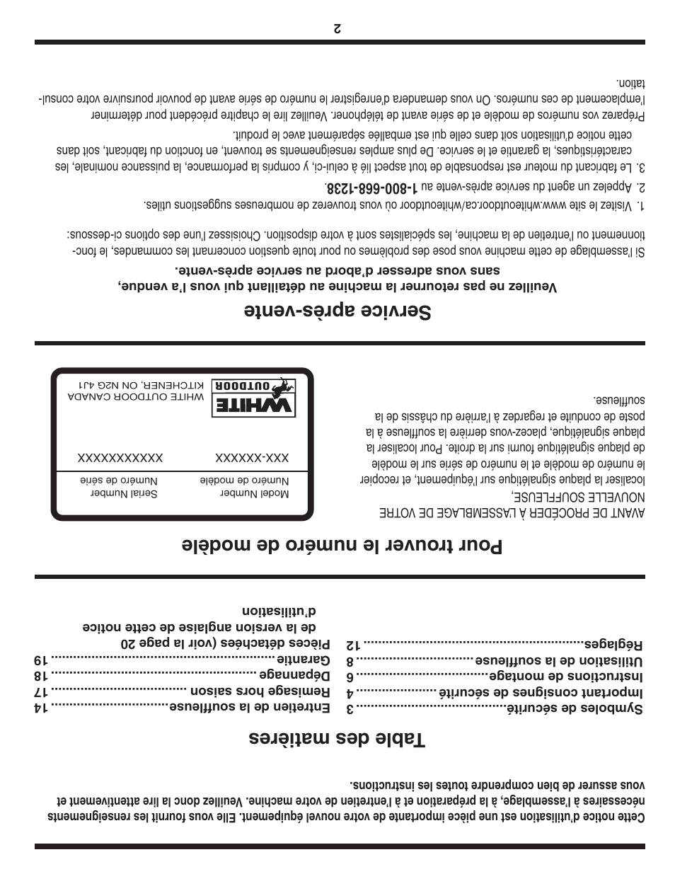 White Outdoor 769-04211 User Manual | Page 47 / 48