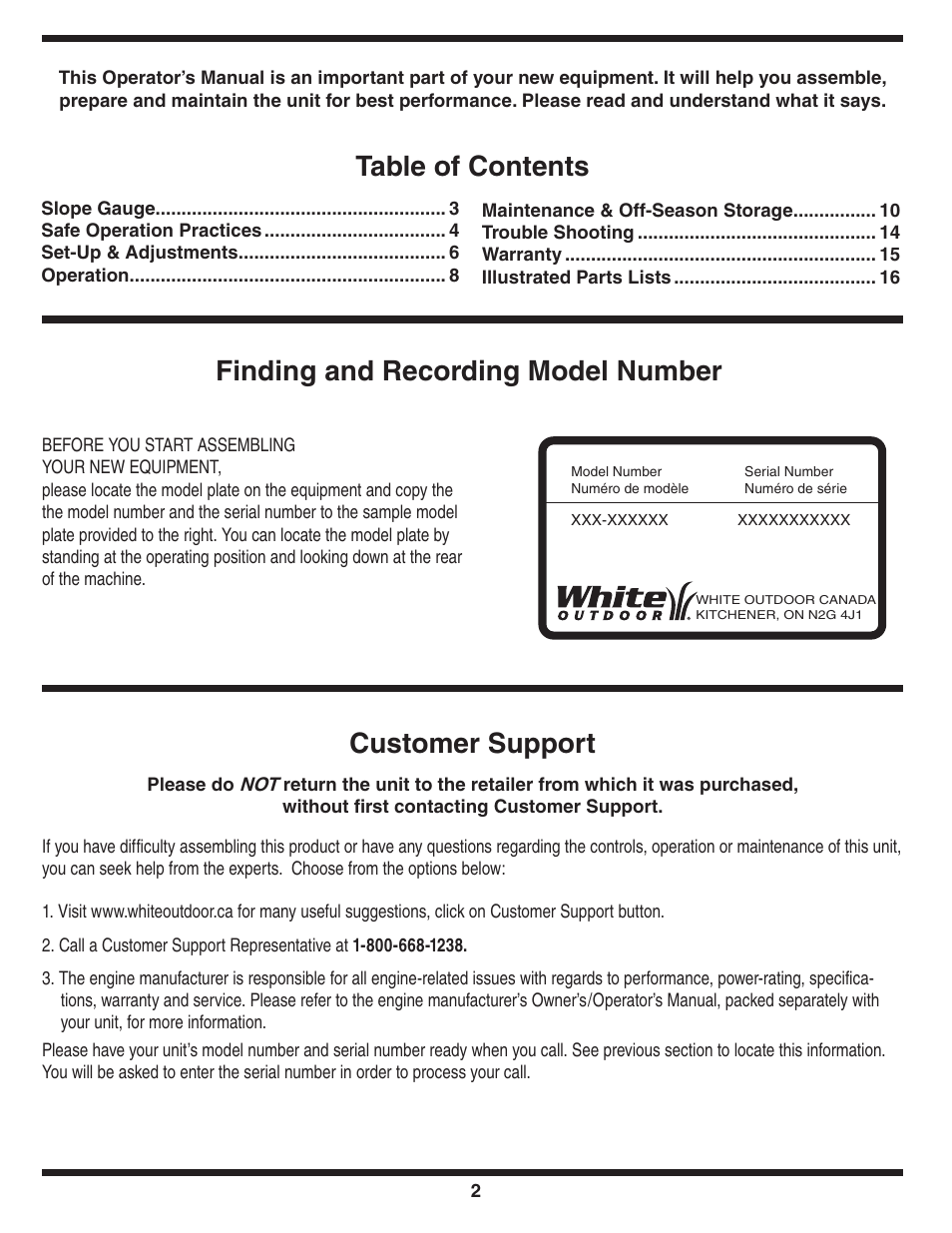 White Outdoor 900 User Manual | Page 2 / 15