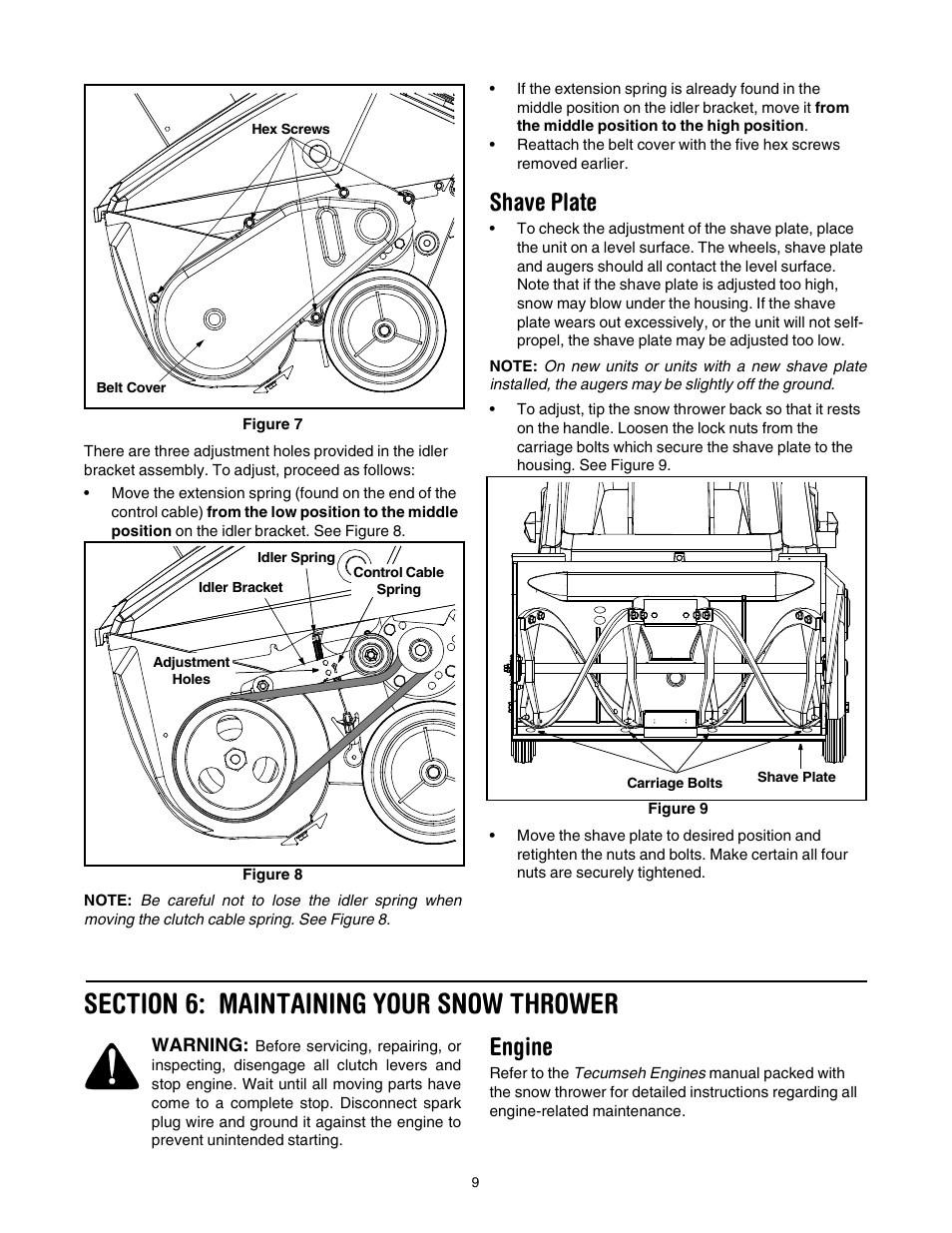 Shave plate, Engine | White Outdoor SB 45 User Manual | Page 9 / 16