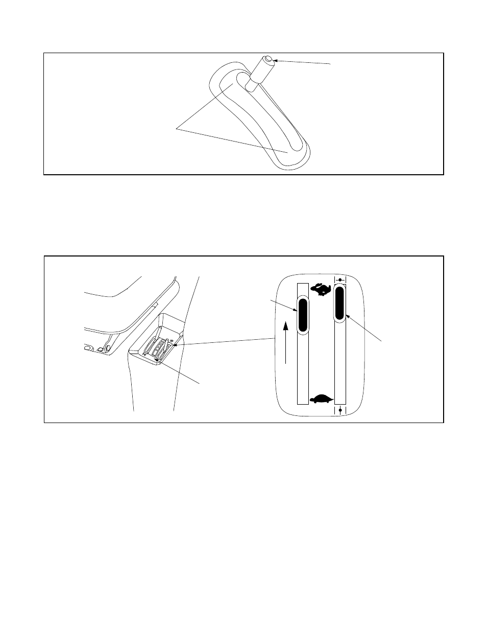 Lift handle, Throttle lever and choke lever, Choke lever | Throttle lever, Front | White Outdoor Z-185L User Manual | Page 8 / 38