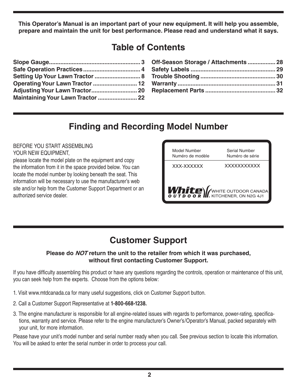 White Outdoor 606 User Manual | Page 2 / 32