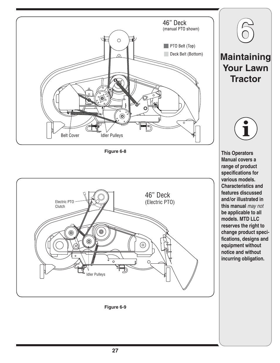 Maintaining your lawn tractor | White Outdoor 606 User Manual | Page 27 / 32