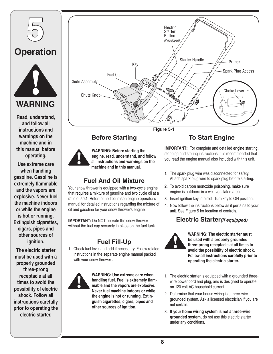 Operation, Warning | White Outdoor 235 User Manual | Page 8 / 20