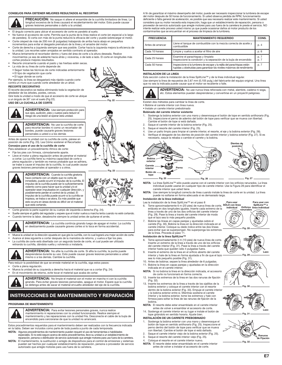 Instrucciones de mantenimiento y reparación | White Outdoor WH80BC User Manual | Page 27 / 36