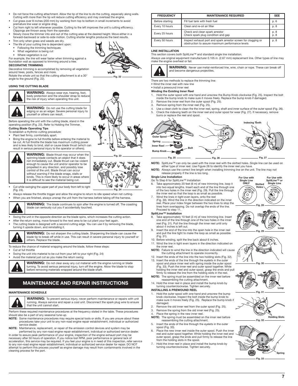 Maintenance and repair instructions | White Outdoor WH80BC User Manual | Page 7 / 36