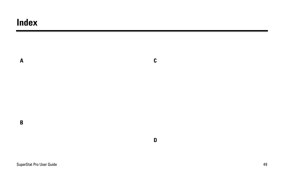 Index | White Rodgers SuperStat Pro Programmable Thermostat User Manual | Page 51 / 54