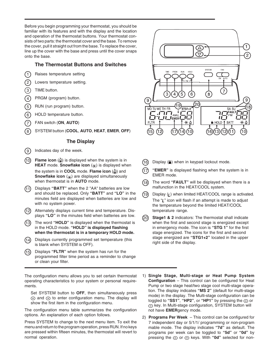 Operation, Configuration menu | White Rodgers 1F85-277 User Manual | Page 5 / 12