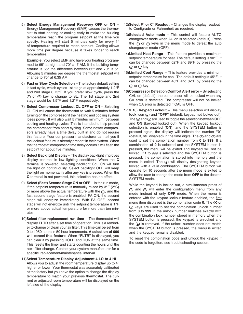 Configuration menu | White Rodgers 1F85-277 User Manual | Page 7 / 12