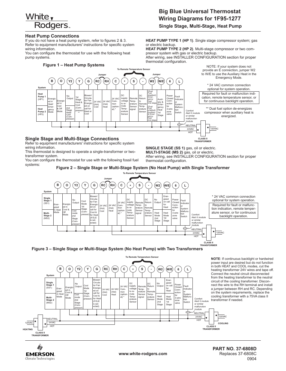 White Rodgers 1F95-1277 User Manual | 2 pages