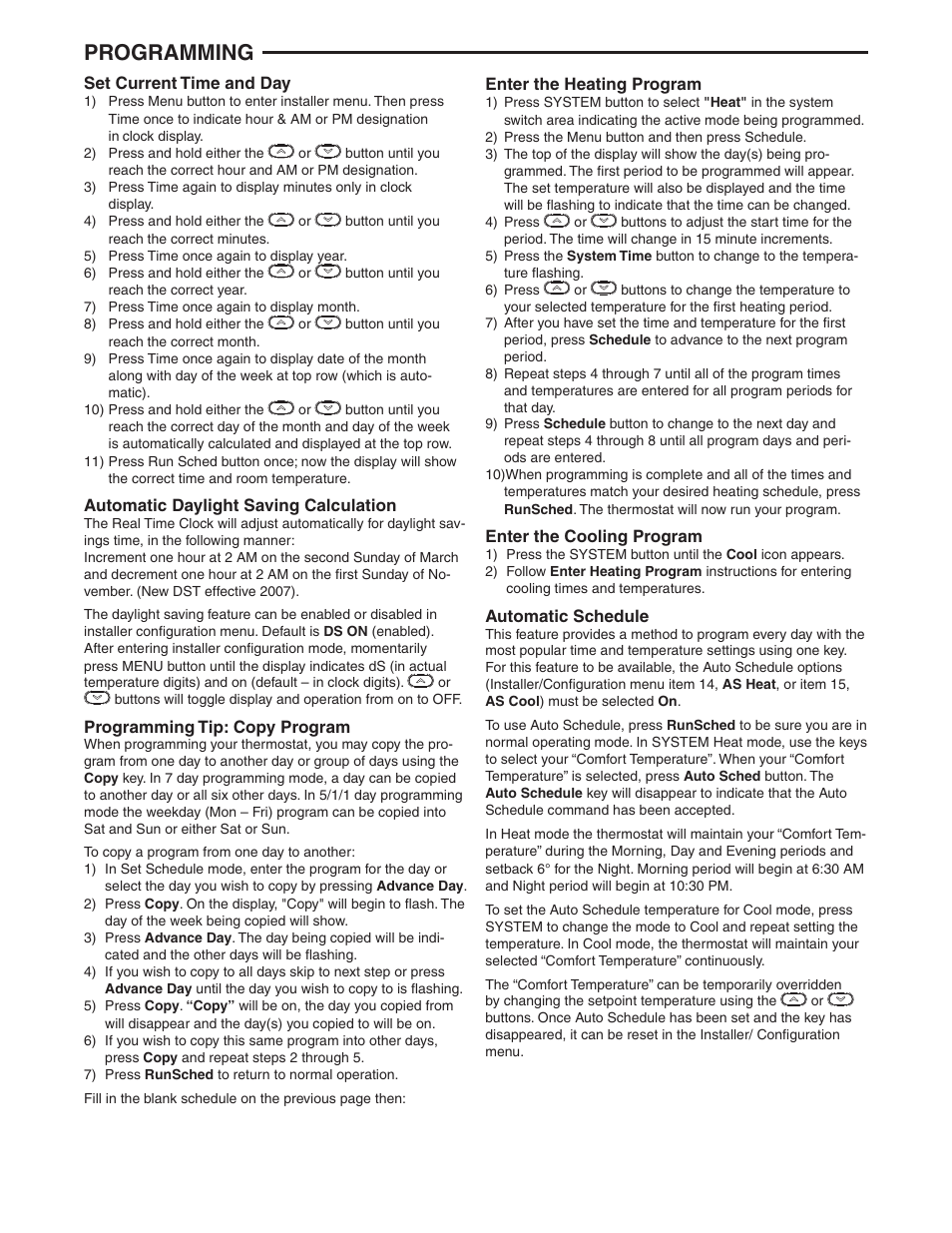 Programming | White Rodgers 1F97-0671 User Manual | Page 10 / 12