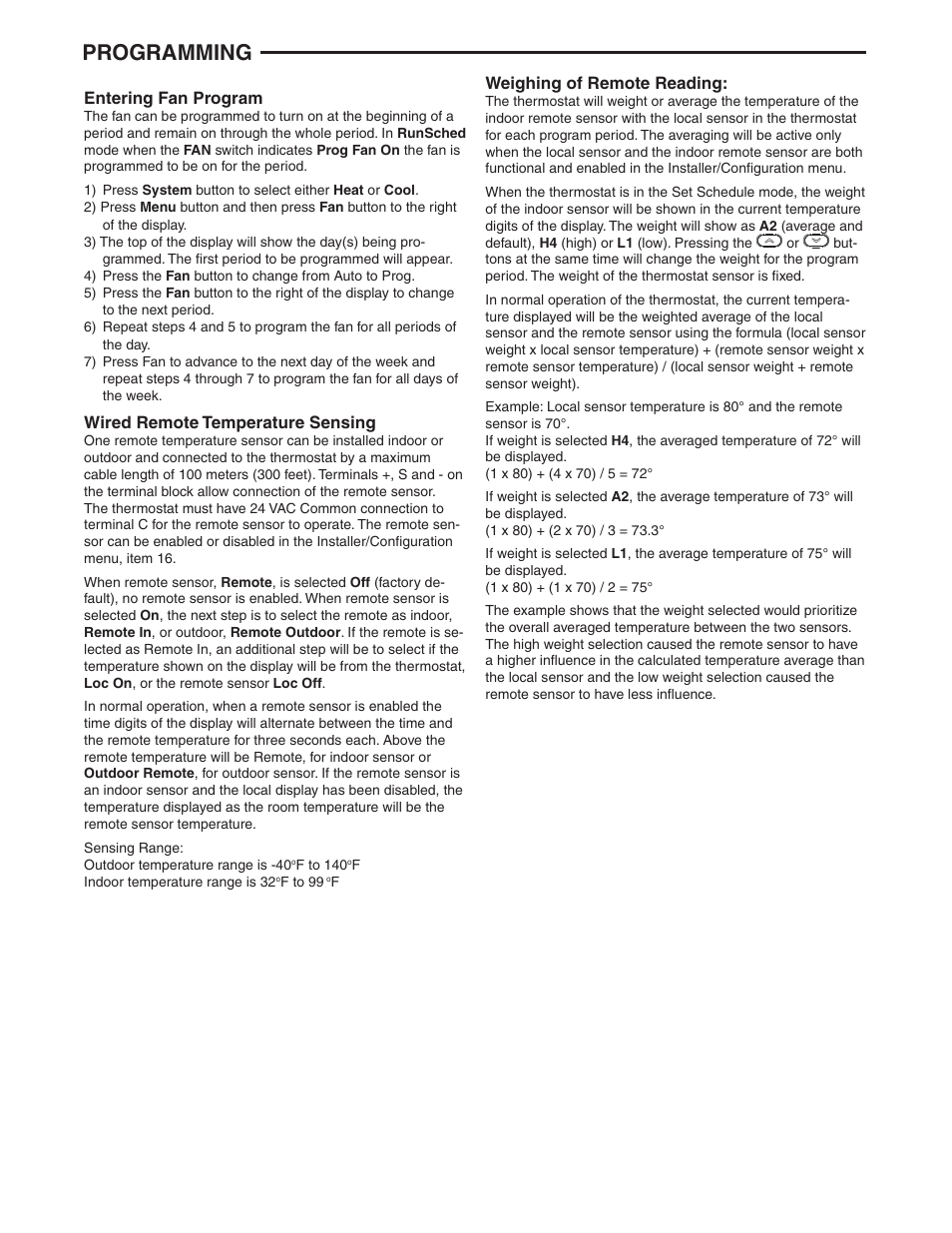 Programming | White Rodgers 1F97-0671 User Manual | Page 11 / 12