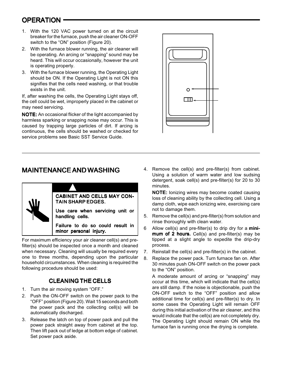 Caution, Operation | White Rodgers SST1000 User Manual | Page 8 / 16