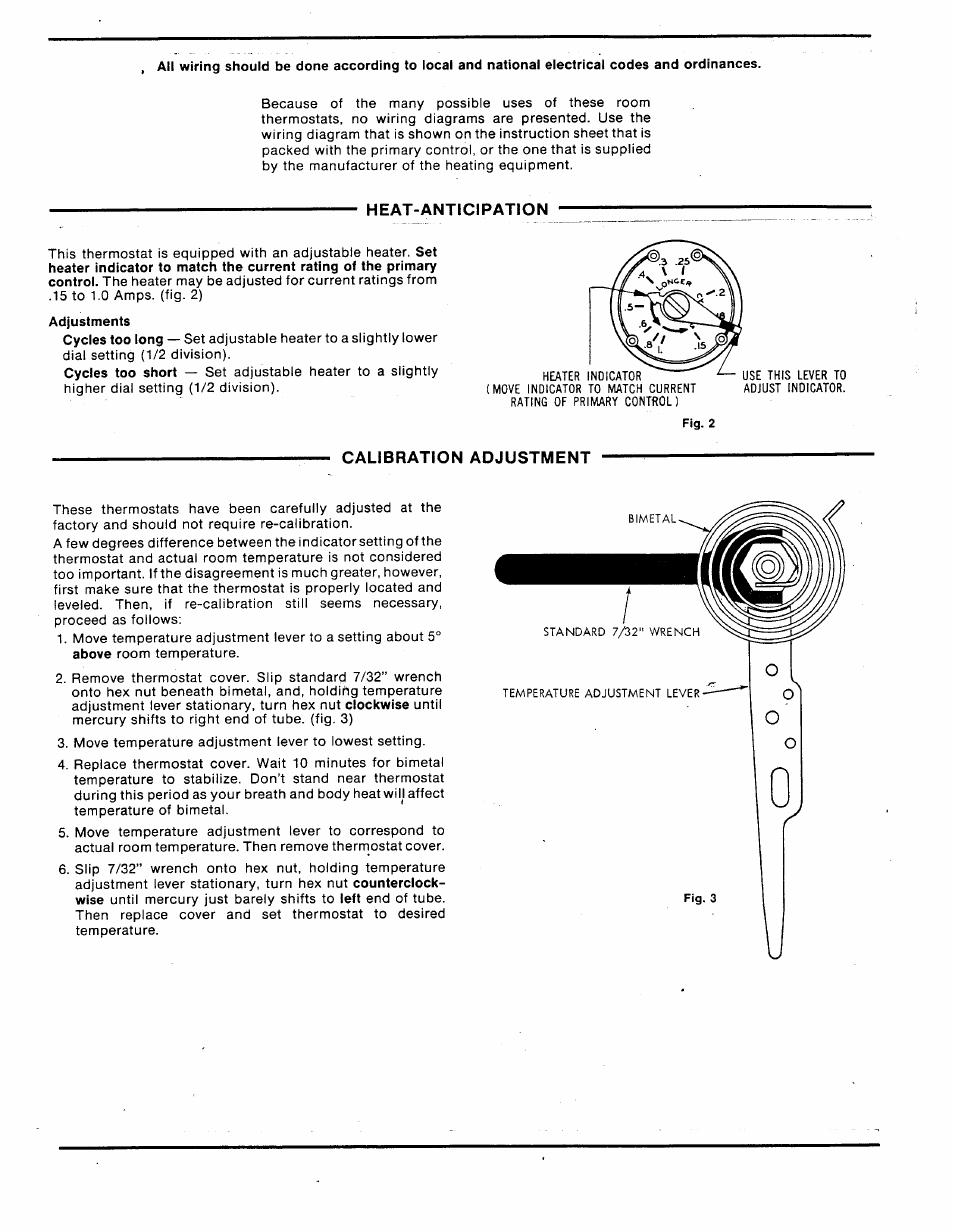 Heat-anticipation, Calibration adjustment | White Rodgers 1E30-373 User Manual | Page 2 / 2