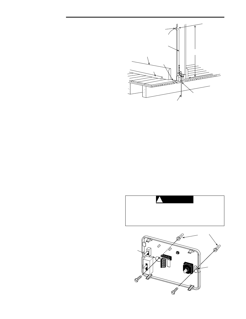 Installation, Caution, Select thermostat location | Route wires to location, Attach thermostat base to wall | White Rodgers 1F59-11 User Manual | Page 2 / 4
