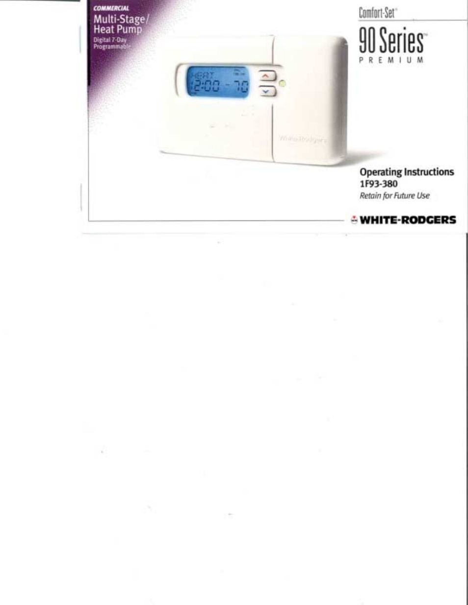 White Rodgers 90 User Manual | 24 pages