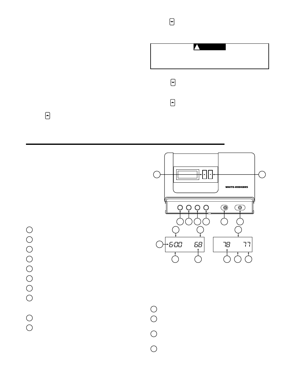 Operation, Check thermostat operation, The thermostat base | Fan operation, Heating system, Cooling system, The thermostat buttons and switches, The display | White Rodgers 1F80-41 User Manual | Page 4 / 6