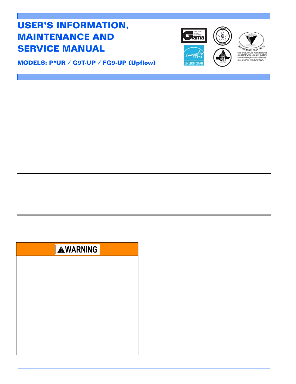 White Rodgers G9T User Manual | 12 pages
