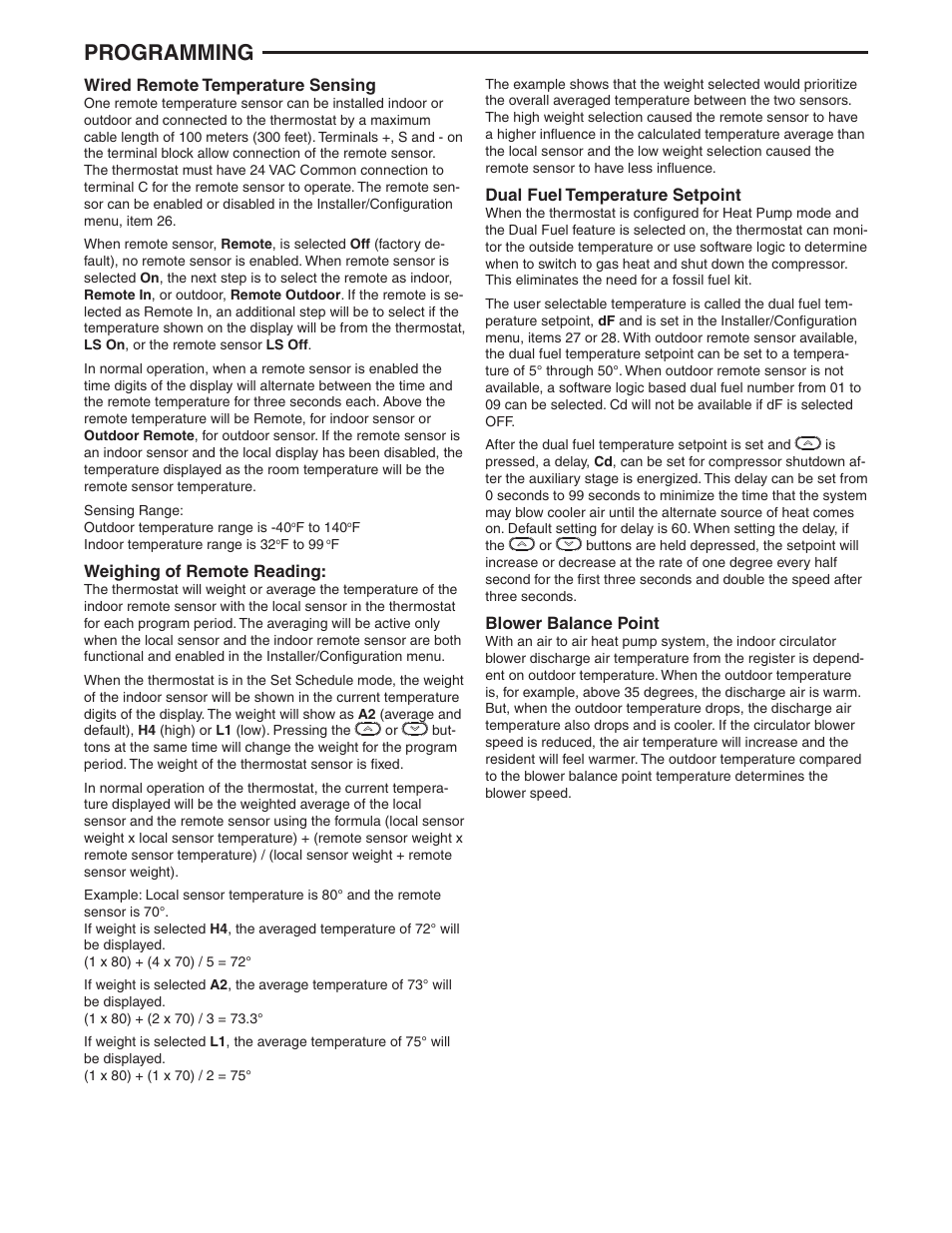 Programming | White Rodgers 1F95-0680 User Manual | Page 12 / 16