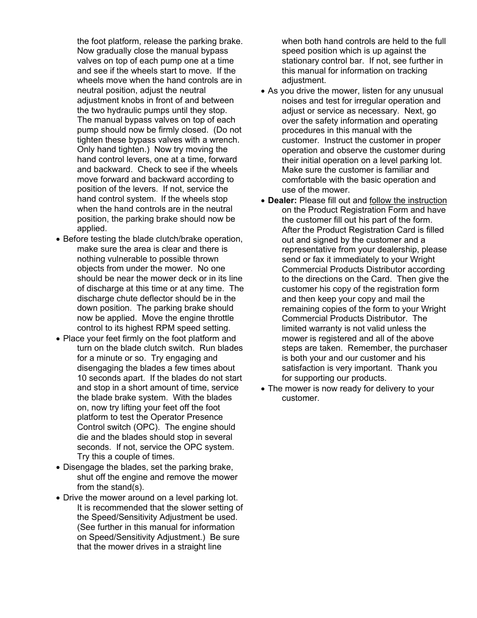 Wright Manufacturing Sentar Commercial Mower User Manual | Page 10 / 17