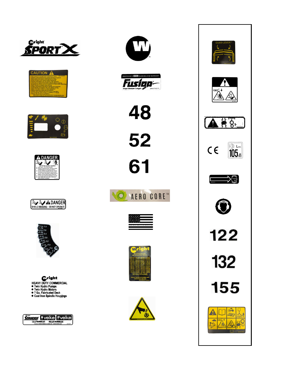 Decals | Wright Manufacturing 14SH654 User Manual | Page 23 / 28