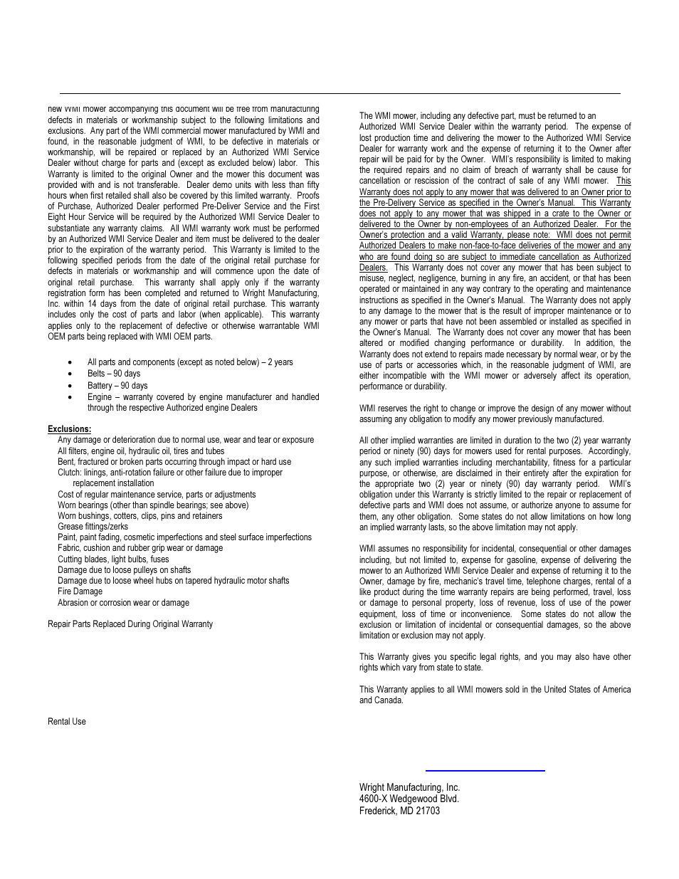 Wright Manufacturing 54956 User Manual | Page 23 / 32