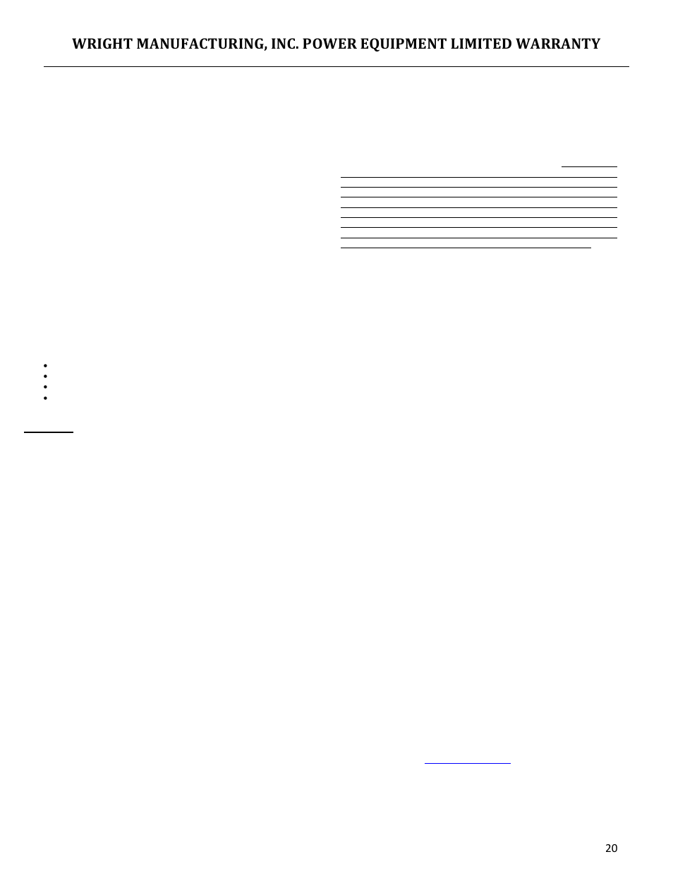 Wright Manufacturing Stander ZK 43181 User Manual | Page 20 / 21