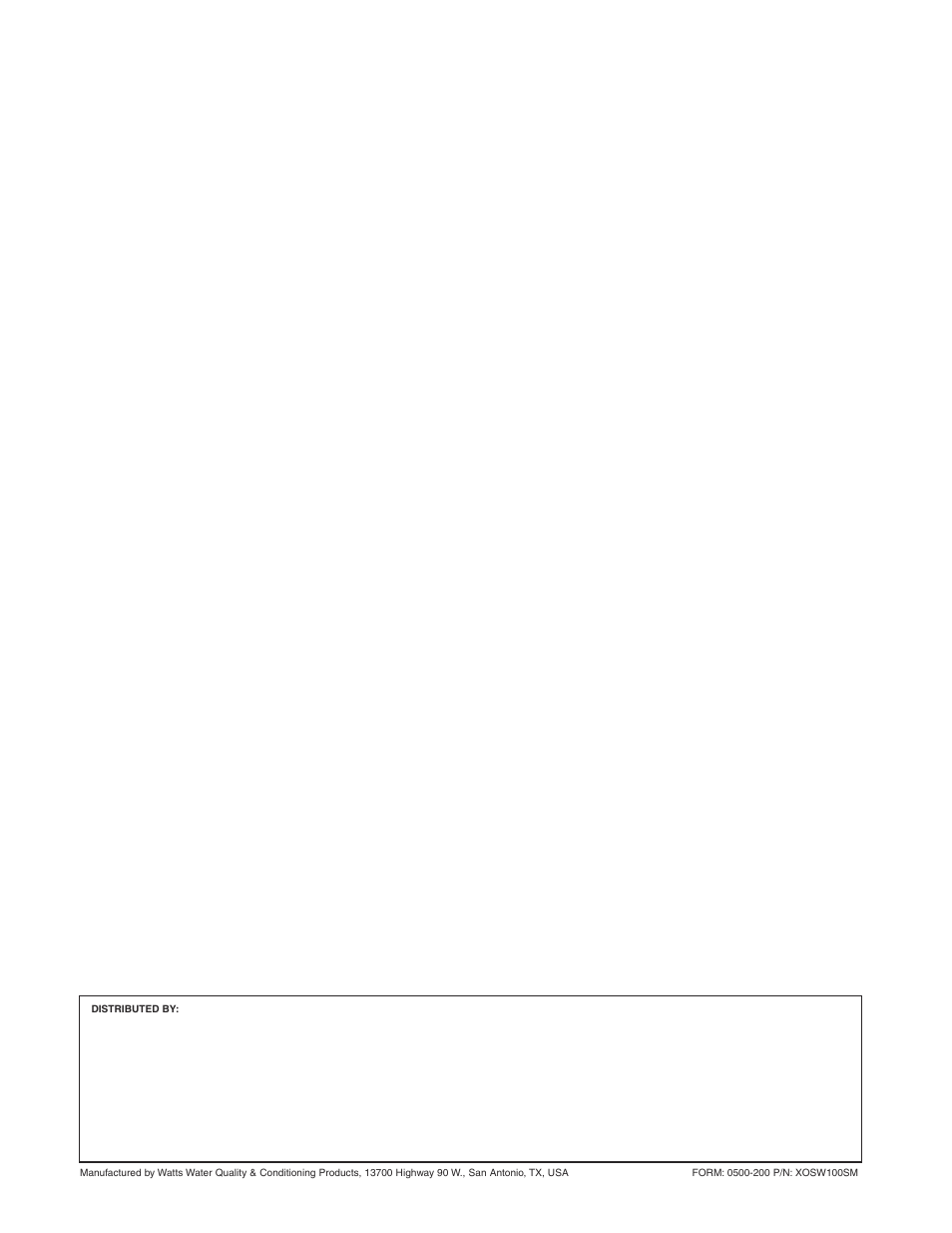 Watts WATER CONDITIONER with WM100SM valve User Manual | Page 28 / 28