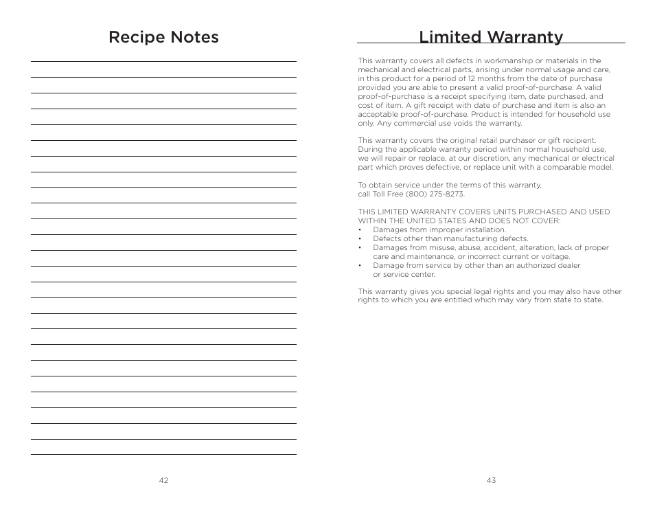 Limited warranty | Wolfgang Puck BISTRO BCGL0020 User Manual | Page 22 / 22