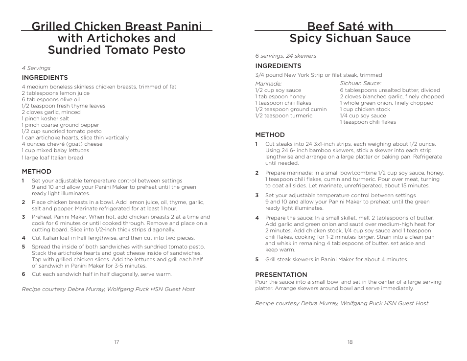 Beef saté with spicy sichuan sauce | Wolfgang Puck BCGL0030 User Manual | Page 10 / 16