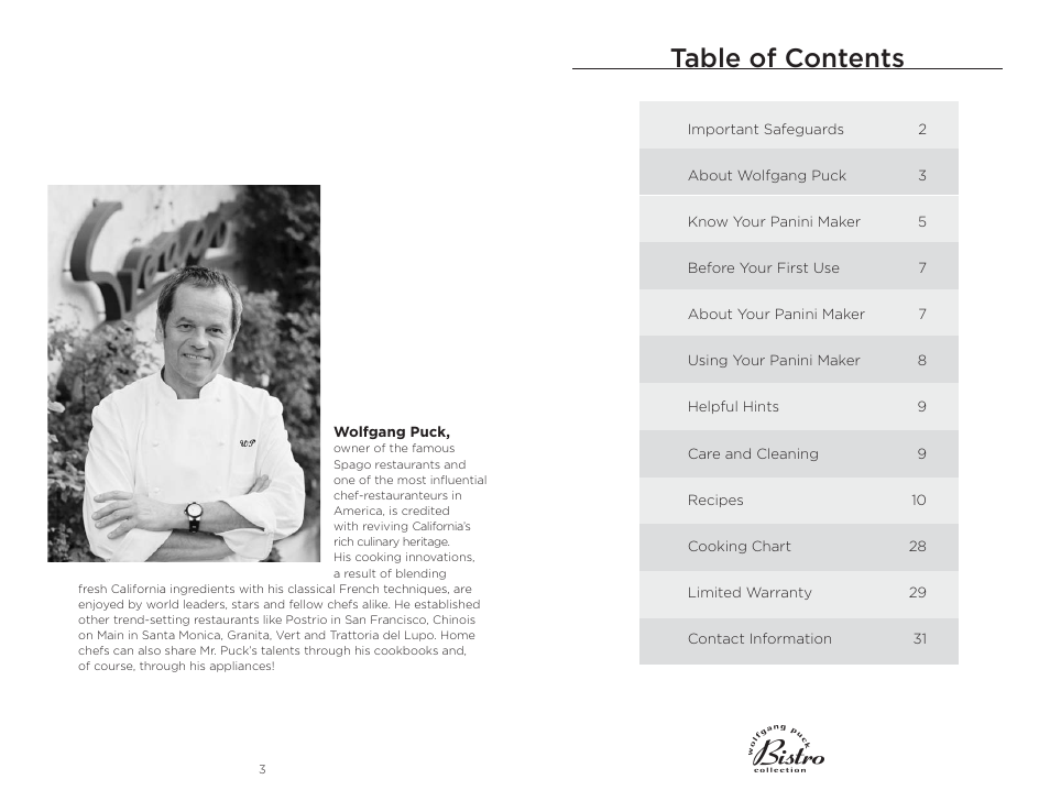 Wolfgang Puck BCGL0030 User Manual | Page 3 / 16