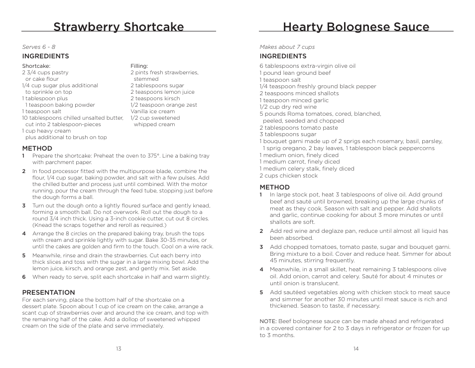 Hearty bolognese sauce, Strawberry shortcake | Wolfgang Puck BFPR0011 User Manual | Page 8 / 10