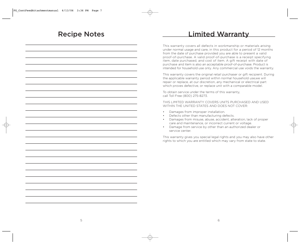 Limited warranty | Wolfgang Puck WPMFP15AC User Manual | Page 4 / 4