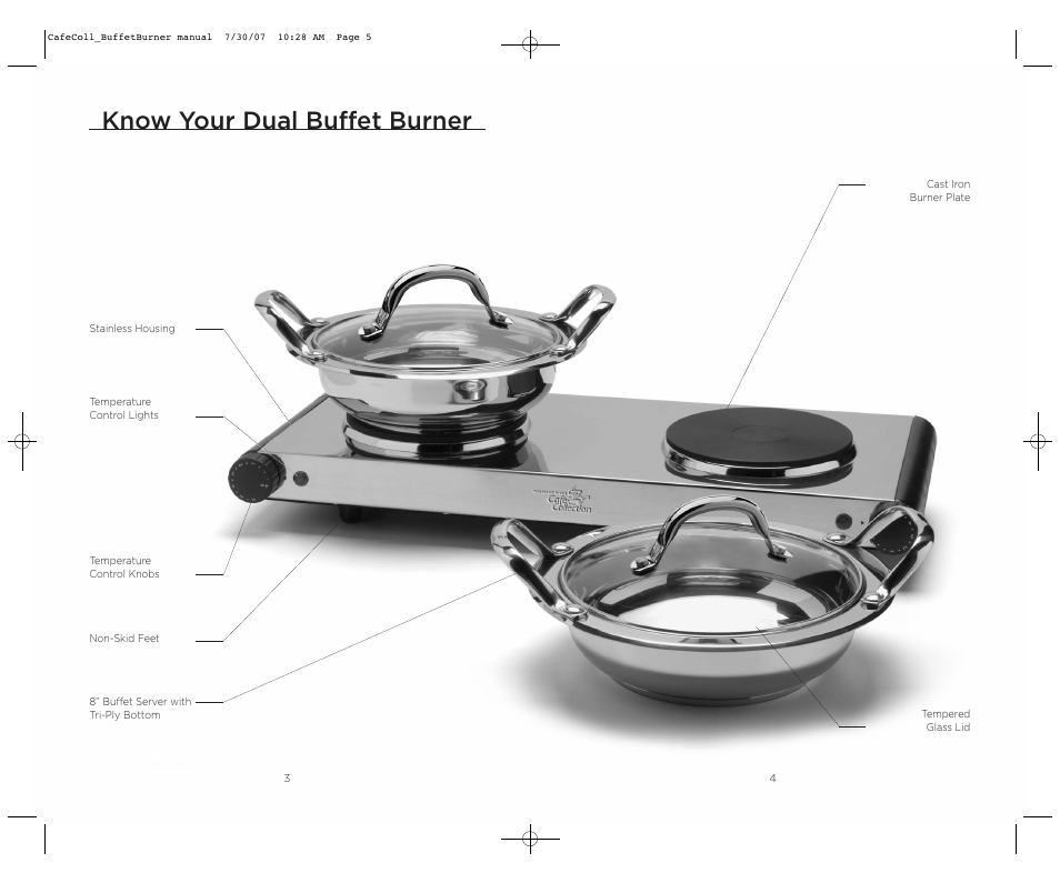 Know your dual buffet burner | Wolfgang Puck CCIDB0010 User Manual | Page 3 / 6