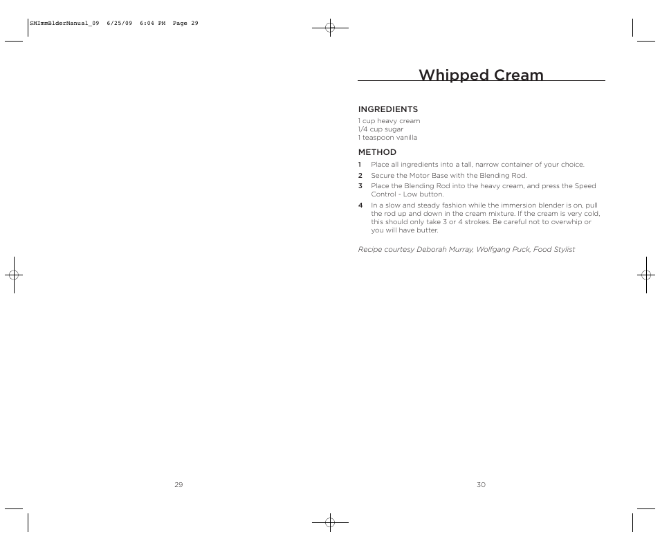 Whipped cream | Wolfgang Puck BIBC1050 User Manual | Page 16 / 18