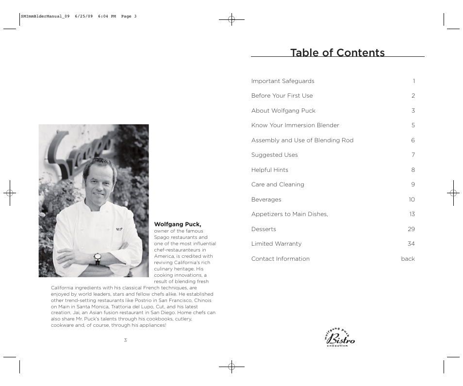 Wolfgang Puck BIBC1050 User Manual | Page 3 / 18