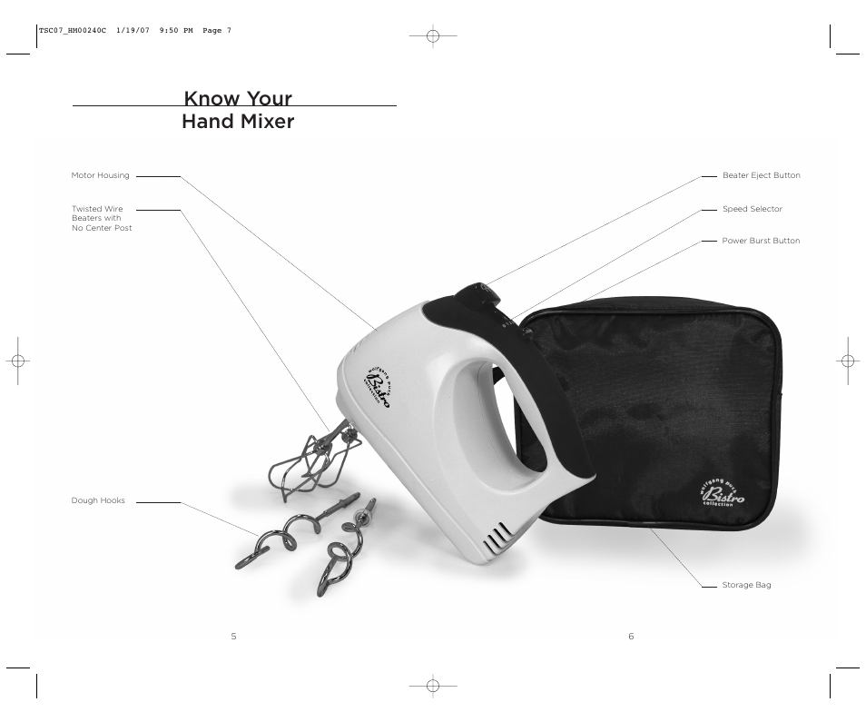 Know your hand mixer | Wolfgang Puck BISTRO BHM00240C User Manual | Page 4 / 10