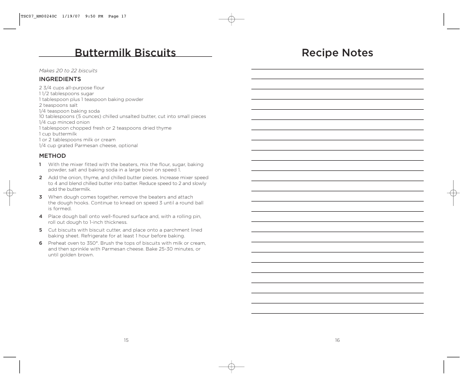 Buttermilk biscuits | Wolfgang Puck BISTRO BHM00240C User Manual | Page 9 / 10