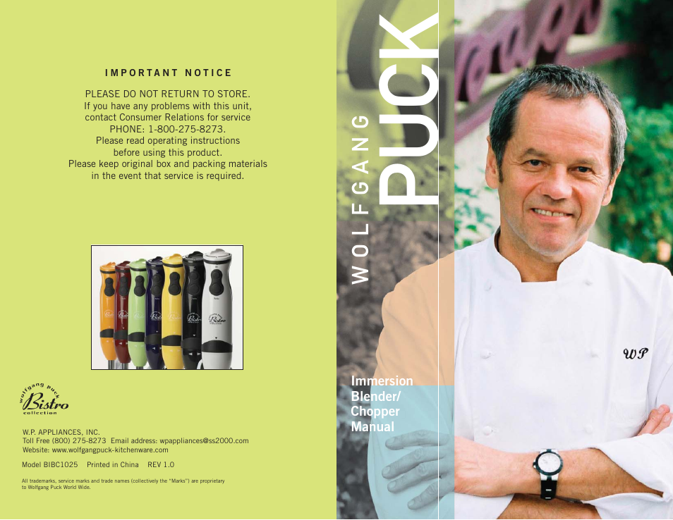 Wolfgang Puck BIBC1025 User Manual | 14 pages