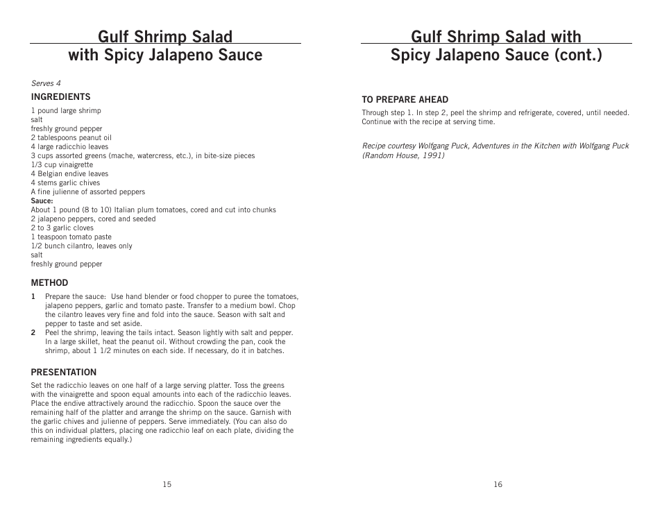 Gulf shrimp salad with spicy jalapeno sauce | Wolfgang Puck BIBC1025 User Manual | Page 9 / 14