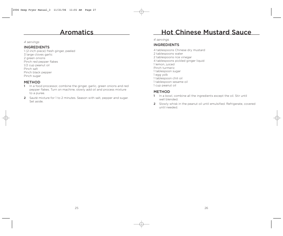 Aromatics, Hot chinese mustard sauce | Wolfgang Puck BDFR0040 User Manual | Page 14 / 22