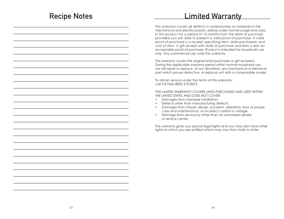 Limited warranty | Wolfgang Puck BMSD0015 User Manual | Page 18 / 18