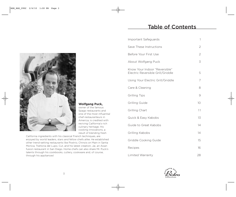 Wolfgang Puck BRGG0090 User Manual | Page 3 / 16